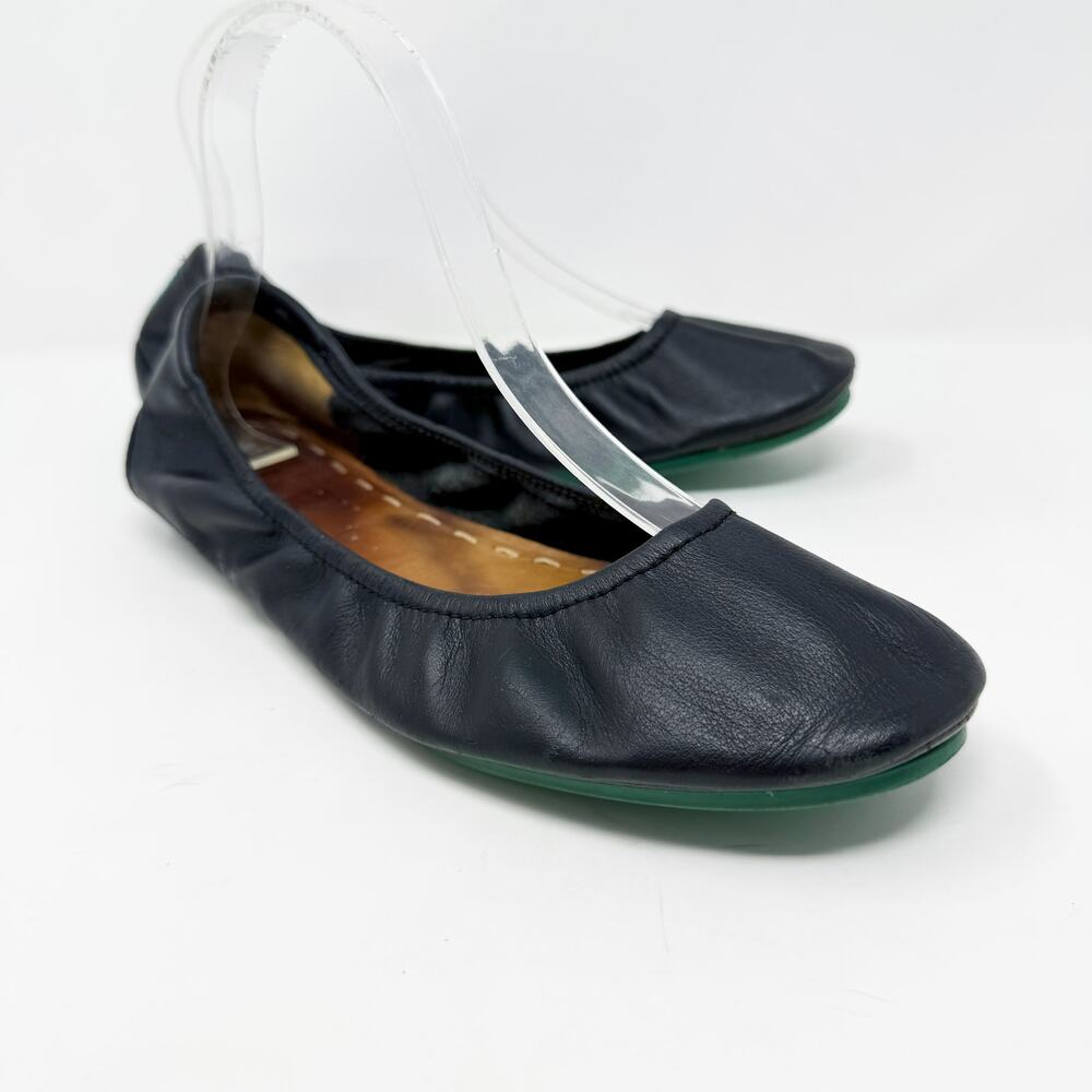 Tieks Black Leather Foldable Ballet Flats Women's Size 8 VGUC